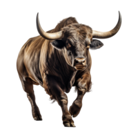 AI generated Bull with horns isolated on transparent background png