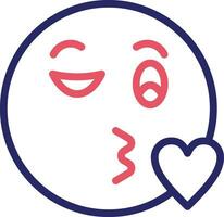 Kissing Face with Smiling Eyes Vector Icon