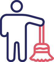 Man Sweeping Floor Vector Icon