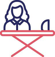 Woman Ironing Clothes Vector Icon