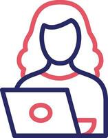 Woman Using Laptop Vector Icon