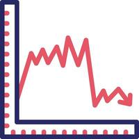 Declining Line Graph Vector Icon