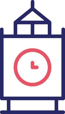 New Year Clock Vector Icon