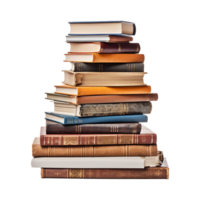 AI generated Books stacked isolated on transparent background png