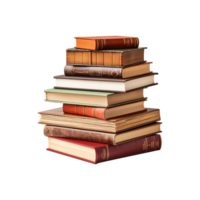 AI generated Books stacked isolated on transparent background png