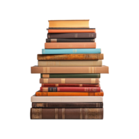 AI generated Books stacked isolated on transparent background png