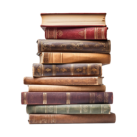 AI generated Books stacked isolated on transparent background png