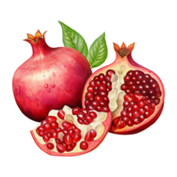 AI generated Pomegranate fruit isolated on transparent background png