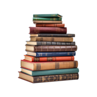 AI generated Books stacked isolated on transparent background png