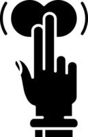 Two Fingers Tap and Hold Glyph Icon vector
