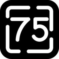 Seventy Five Glyph Icon vector