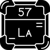 Lanthanum Glyph Icon vector