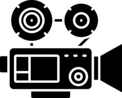 icono de glifo de cámara de video vector