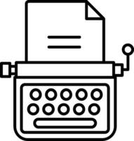 icono de línea de máquina de escribir vector