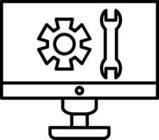 icono de línea de soporte técnico vector