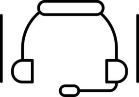 Headset Line Icon vector