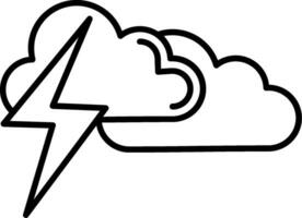 Thunder Line Icon vector