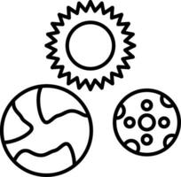 Solar System Line Icon vector