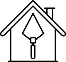 House Construction Line Icon vector