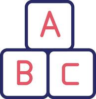 a B C bloques vector icono