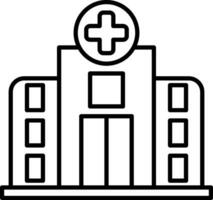 icono de línea de hospital vector