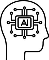Artificial Intelligence Line Icon vector