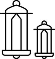 Lantern Line Icon vector