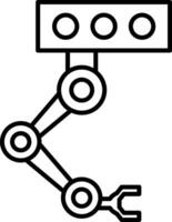 Industrial Robot Line Icon vector