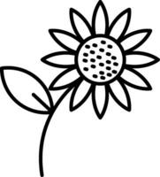 Sunflower Line Icon vector