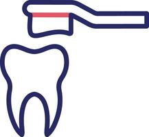 Cleaning Tooth with Brush Vector Icon