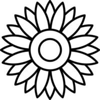 icono de línea de dalia vector