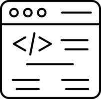 icono de línea de codificación web vector