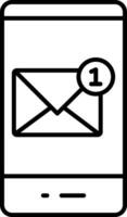 New Message Line Icon vector