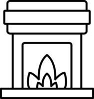 Fireplace Line Icon vector