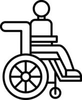 icono de línea de persona discapacitada vector