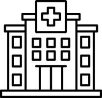 icono de línea de hospital vector