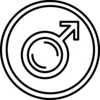 icono de línea de símbolo masculino vector
