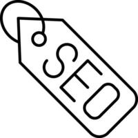 icono de línea de etiqueta seo vector