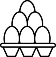 Egg Carton Line Icon vector