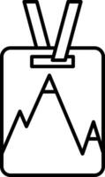 Ski Pass Line Icon vector