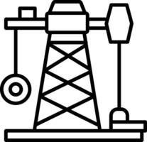 petróleo minería línea icono vector