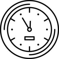 Wall Clock Line Icon vector