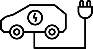 icono de línea de coche eléctrico vector