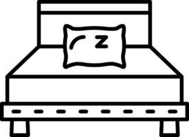 icono de línea de almohada vector