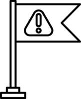 Warning Flag Line Icon vector