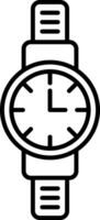 icono de línea de reloj de pulsera vector