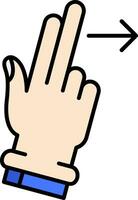 Two Fingers Right Line Filled Icon vector