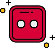 Dice two Line Filled Icon vector