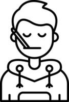 Sick Line Filled Icon vector