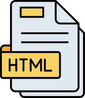 Html Line Filled Icon vector